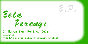 bela perenyi business card