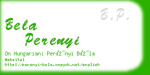 bela perenyi business card